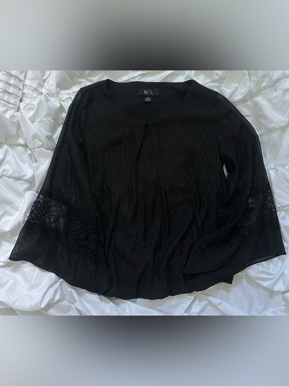 NWOT BCX Black Long Sleeve Blouse Women’s Size XS